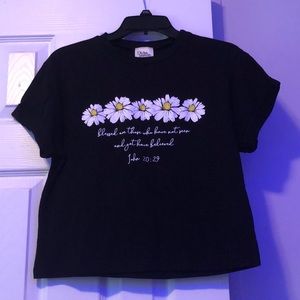 Black bible verse crop top